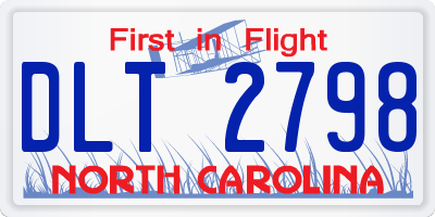 NC license plate DLT2798