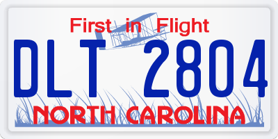 NC license plate DLT2804