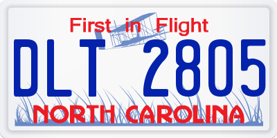 NC license plate DLT2805