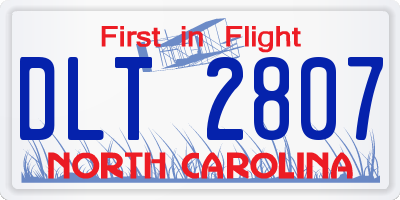 NC license plate DLT2807