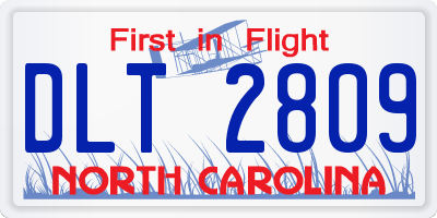 NC license plate DLT2809
