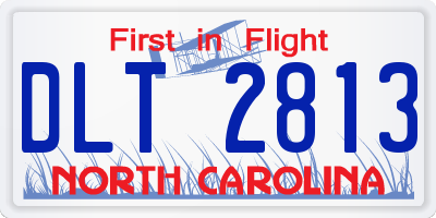 NC license plate DLT2813