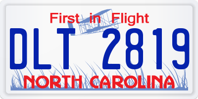 NC license plate DLT2819