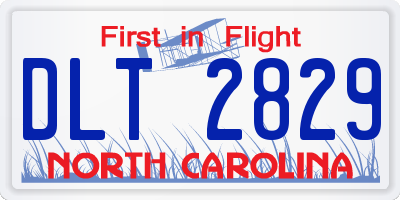 NC license plate DLT2829