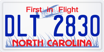 NC license plate DLT2830