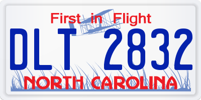 NC license plate DLT2832