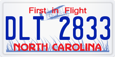 NC license plate DLT2833
