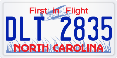 NC license plate DLT2835