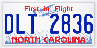 NC license plate DLT2836