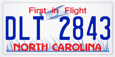 NC license plate DLT2843