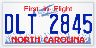 NC license plate DLT2845
