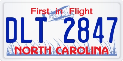 NC license plate DLT2847