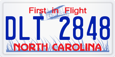 NC license plate DLT2848