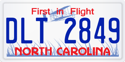 NC license plate DLT2849