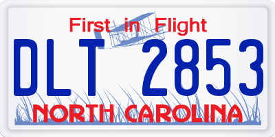 NC license plate DLT2853