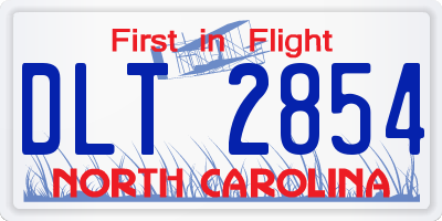NC license plate DLT2854