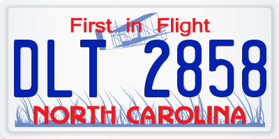 NC license plate DLT2858