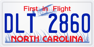 NC license plate DLT2860