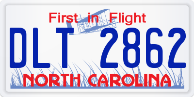 NC license plate DLT2862