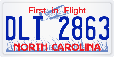 NC license plate DLT2863