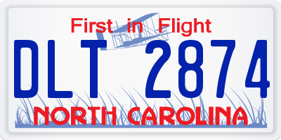 NC license plate DLT2874