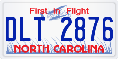 NC license plate DLT2876