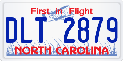 NC license plate DLT2879