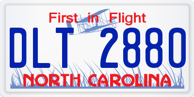 NC license plate DLT2880