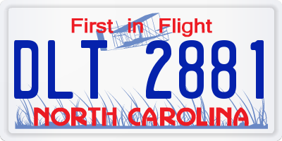 NC license plate DLT2881