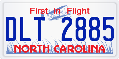 NC license plate DLT2885