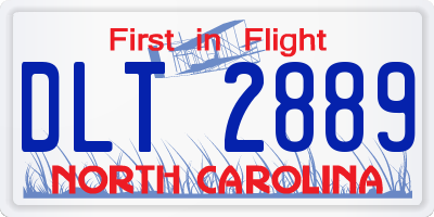 NC license plate DLT2889