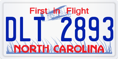 NC license plate DLT2893