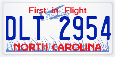 NC license plate DLT2954
