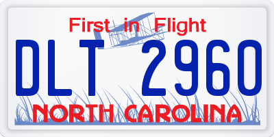 NC license plate DLT2960