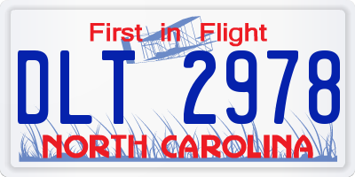 NC license plate DLT2978