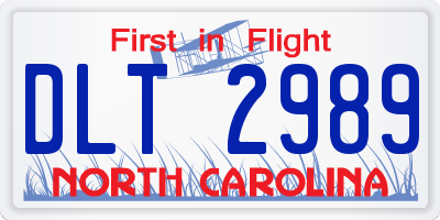 NC license plate DLT2989
