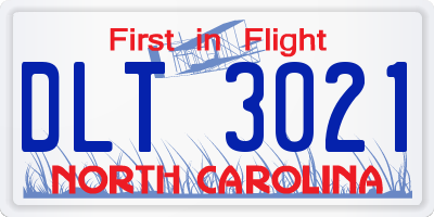 NC license plate DLT3021