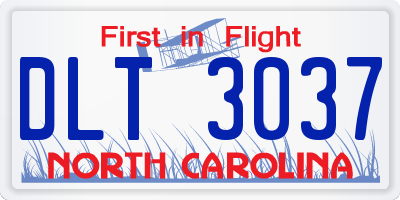 NC license plate DLT3037