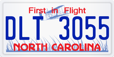 NC license plate DLT3055