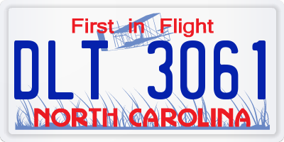 NC license plate DLT3061