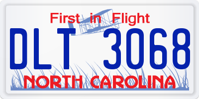 NC license plate DLT3068