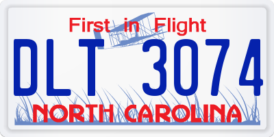 NC license plate DLT3074