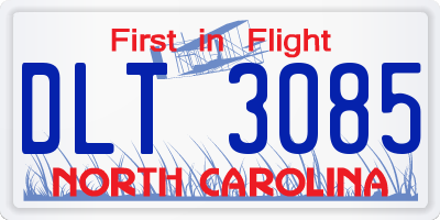 NC license plate DLT3085
