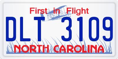 NC license plate DLT3109