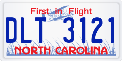 NC license plate DLT3121