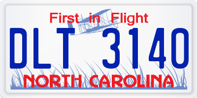 NC license plate DLT3140