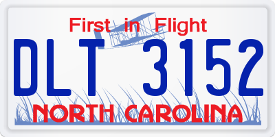 NC license plate DLT3152