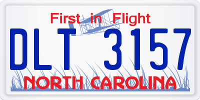 NC license plate DLT3157
