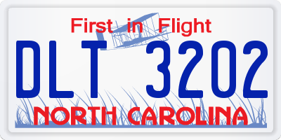 NC license plate DLT3202