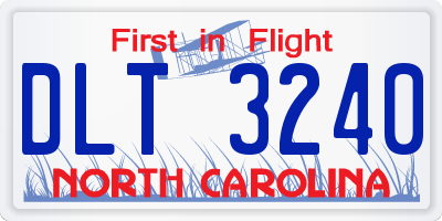 NC license plate DLT3240